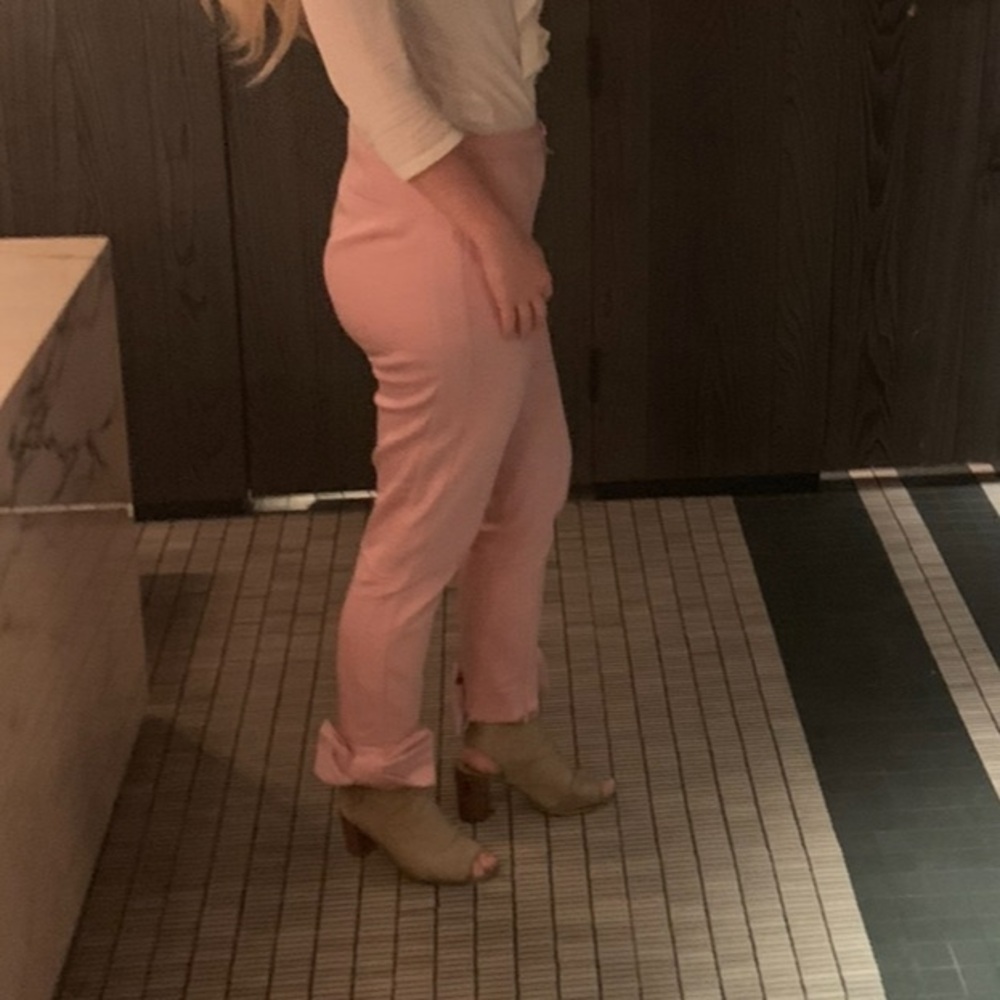 Ted Baker pink pants w oversize ankle bows - Barbie chic